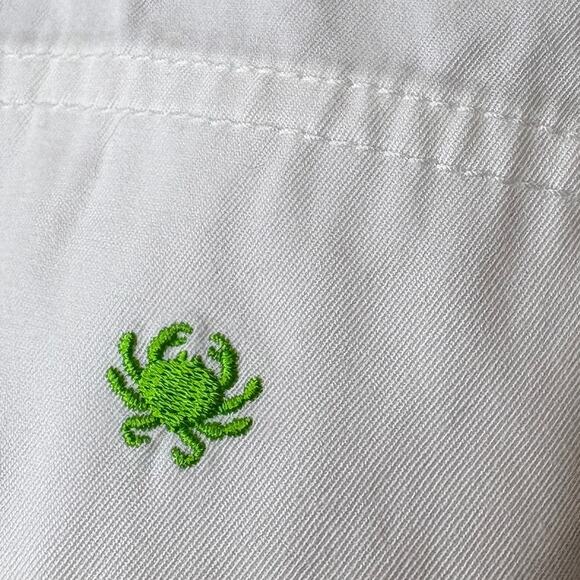 Lilly Pulitzer Size 6 Capri Pants Palm Beach Fit Embroidered Crab White Green - Picture 12 of 13